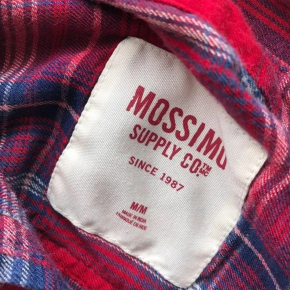 Mossimo Soft Red Plaid Flannel Button Down Shirt M - Picture 4 of 4